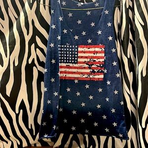 Top with American flag in front size medium women's